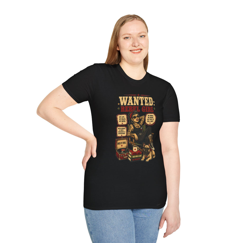 Wanted Girl Vintage Poster T-Shirt | Retro Rockabilly Zombie Pinup Tee