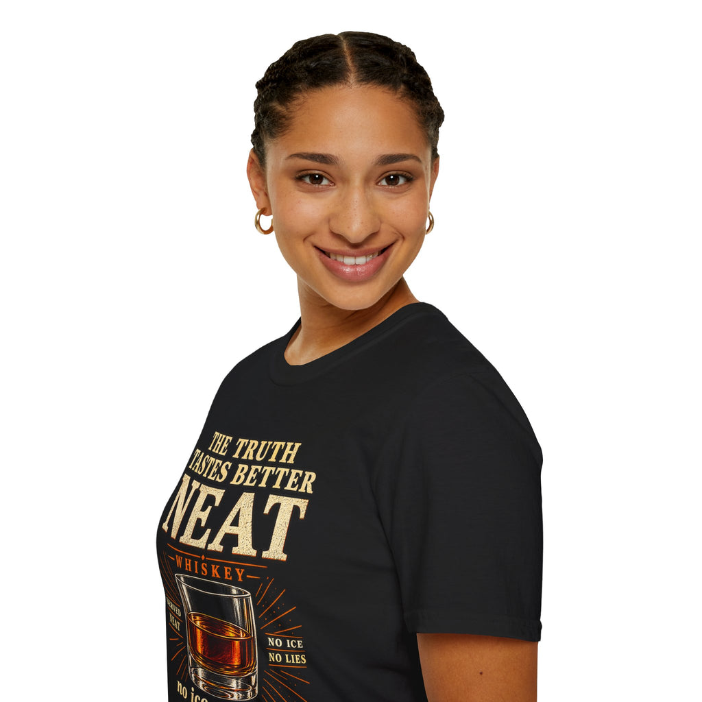The Truth Tastes Better Neat Whiskey T-Shirt | Whiskey Glass Tee