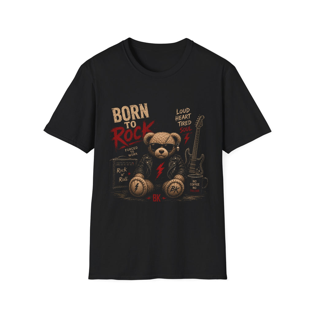 Born to Rock Teddy Bear T-Shirt | Vintage Guitar Punk Tee