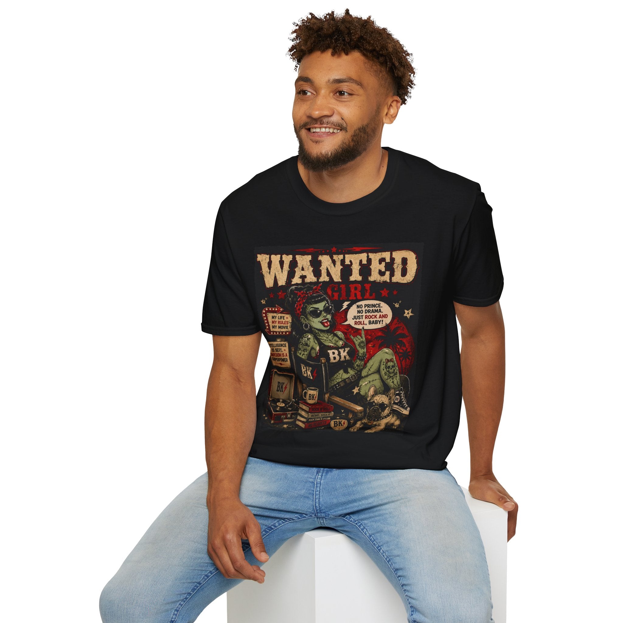 Wanted Girl Vintage Poster T-Shirt | Retro Rockabilly Zombie Pinup Tee