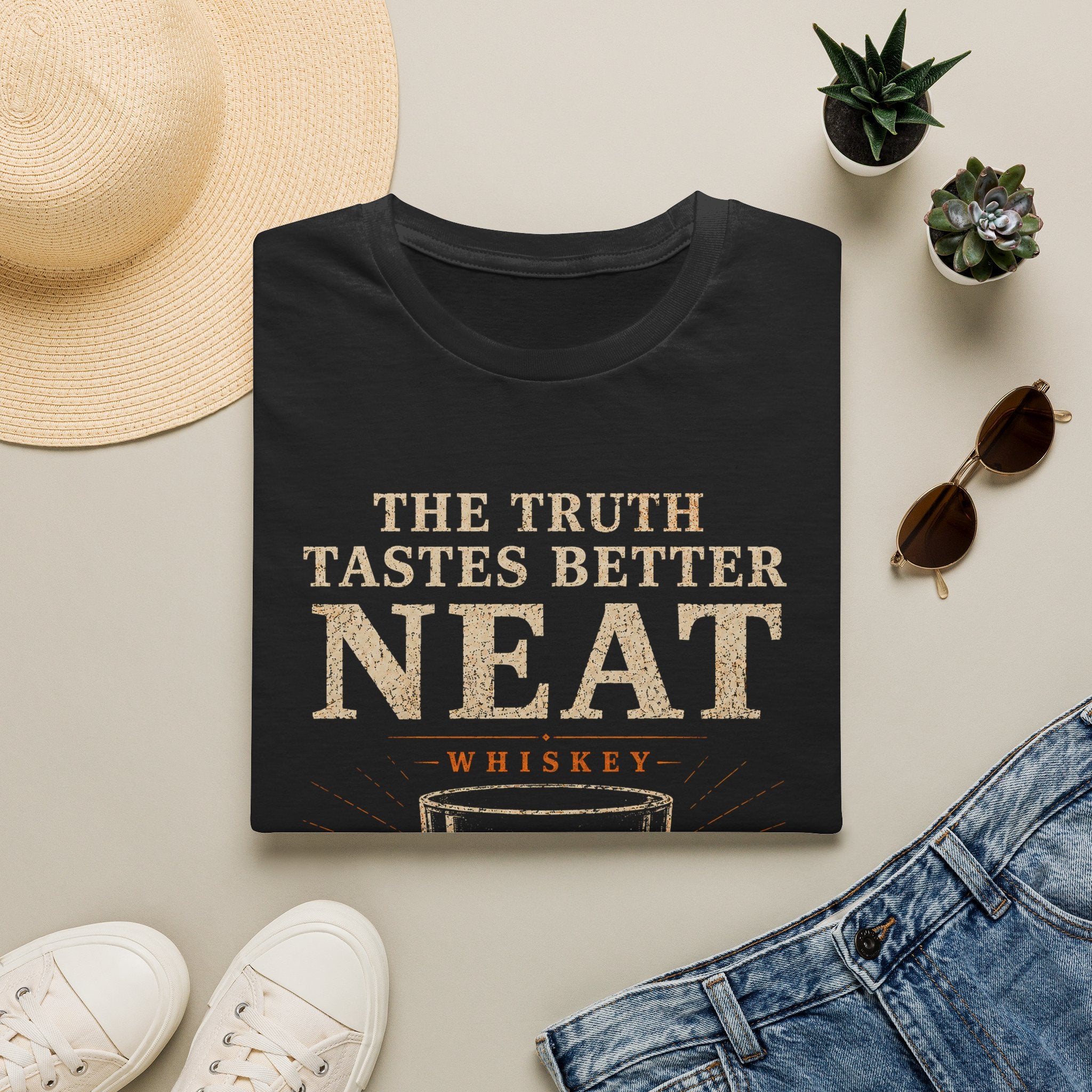 The Truth Tastes Better Neat Whiskey T-Shirt | Whiskey Glass Tee