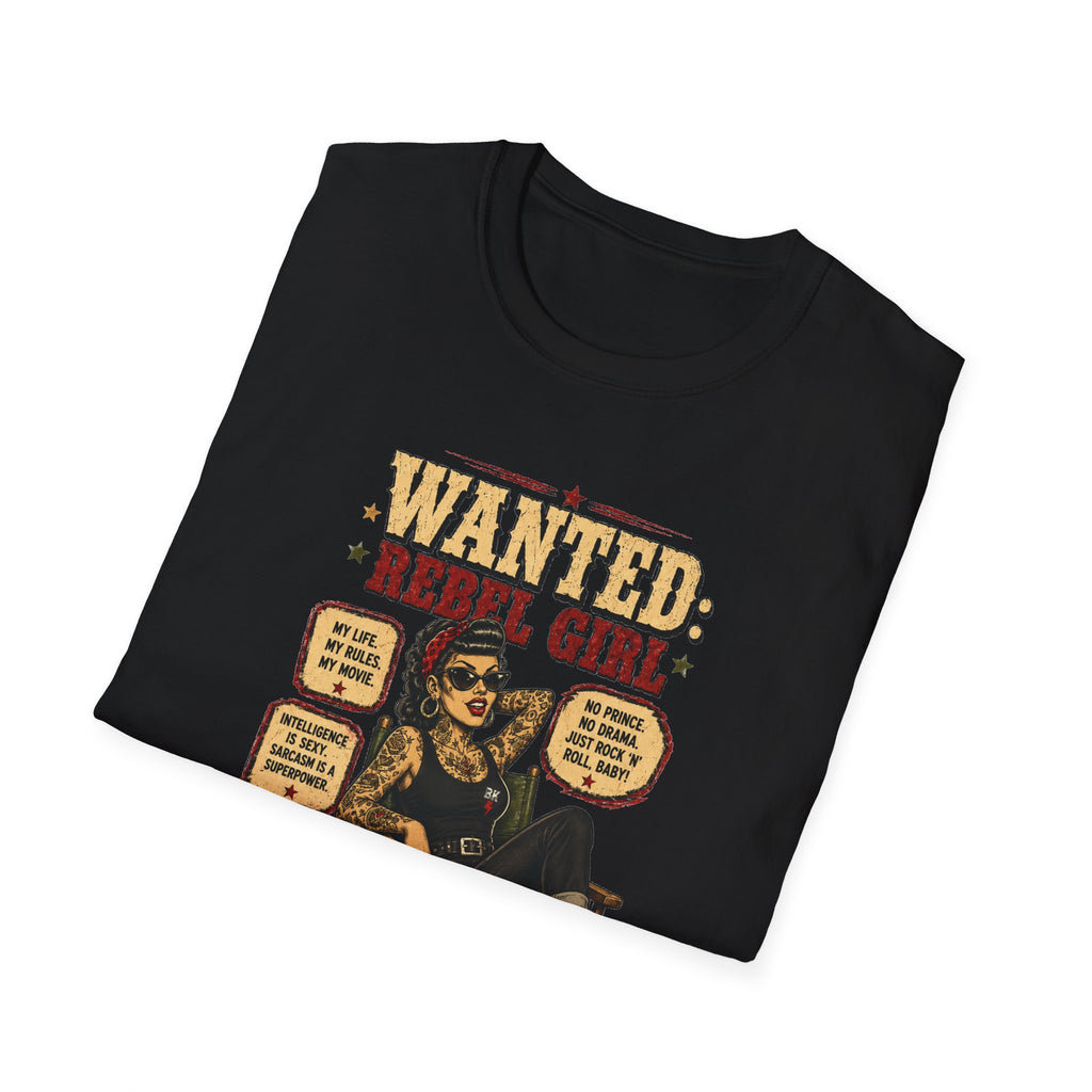 Wanted Girl Vintage Poster T-Shirt | Retro Rockabilly Zombie Pinup Tee