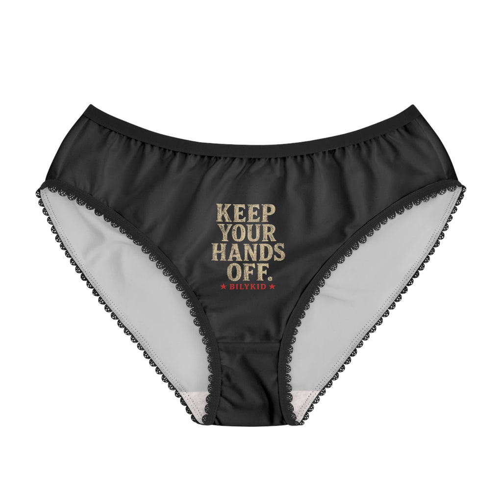 Keep Your Hands Off Women’s Briefs, Funny Panties, Flirty Black Underwear, Cute Lingerie Gift, Sexy Gift for Her, Bilykid