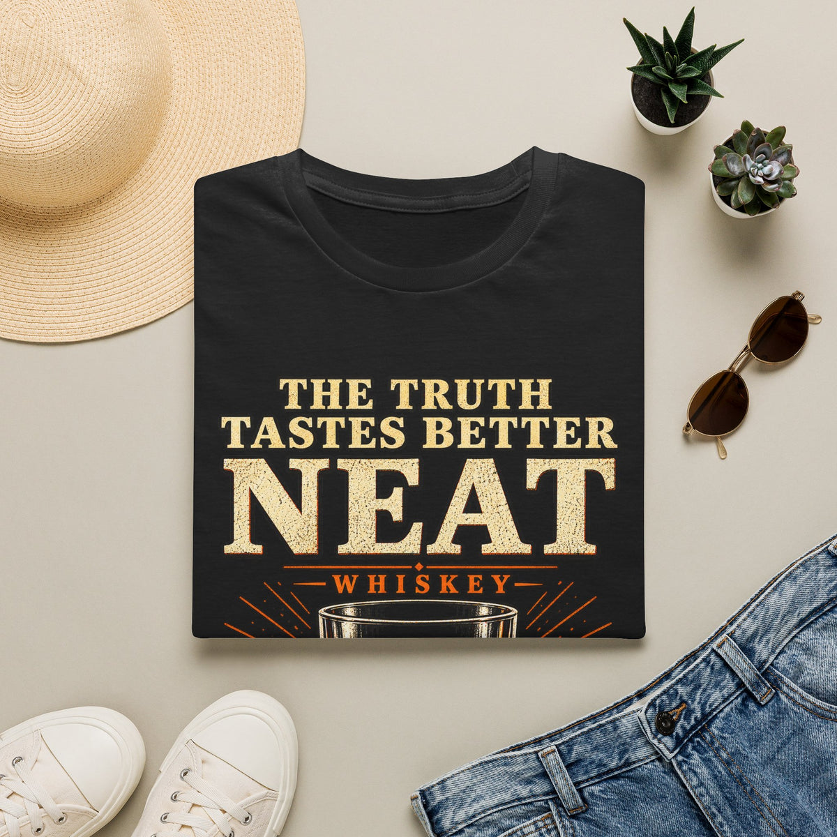The Truth Tastes Better Neat Whiskey T-Shirt | Whiskey Glass Tee