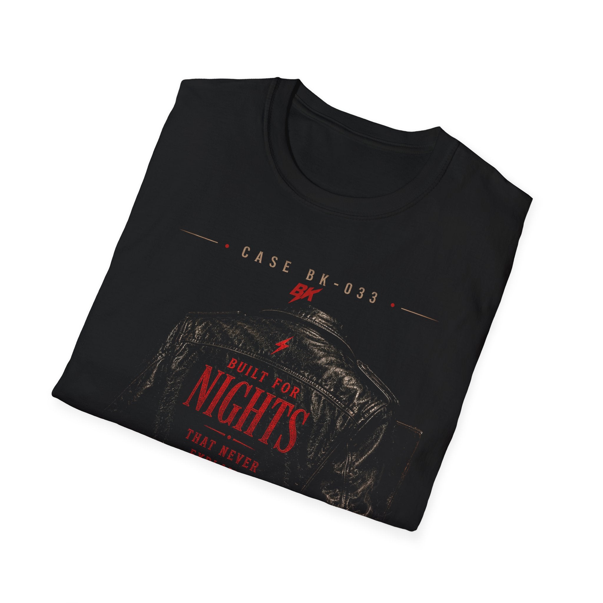 Leather Jacket Noir T-Shirt | Built for Nights Graphic Tee | Dark Aesthetic Rock Shirt | Vintage Biker Style | Unisex Streetwear