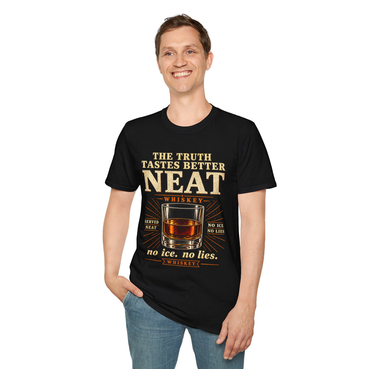 The Truth Tastes Better Neat Whiskey T-Shirt | Whiskey Glass Tee