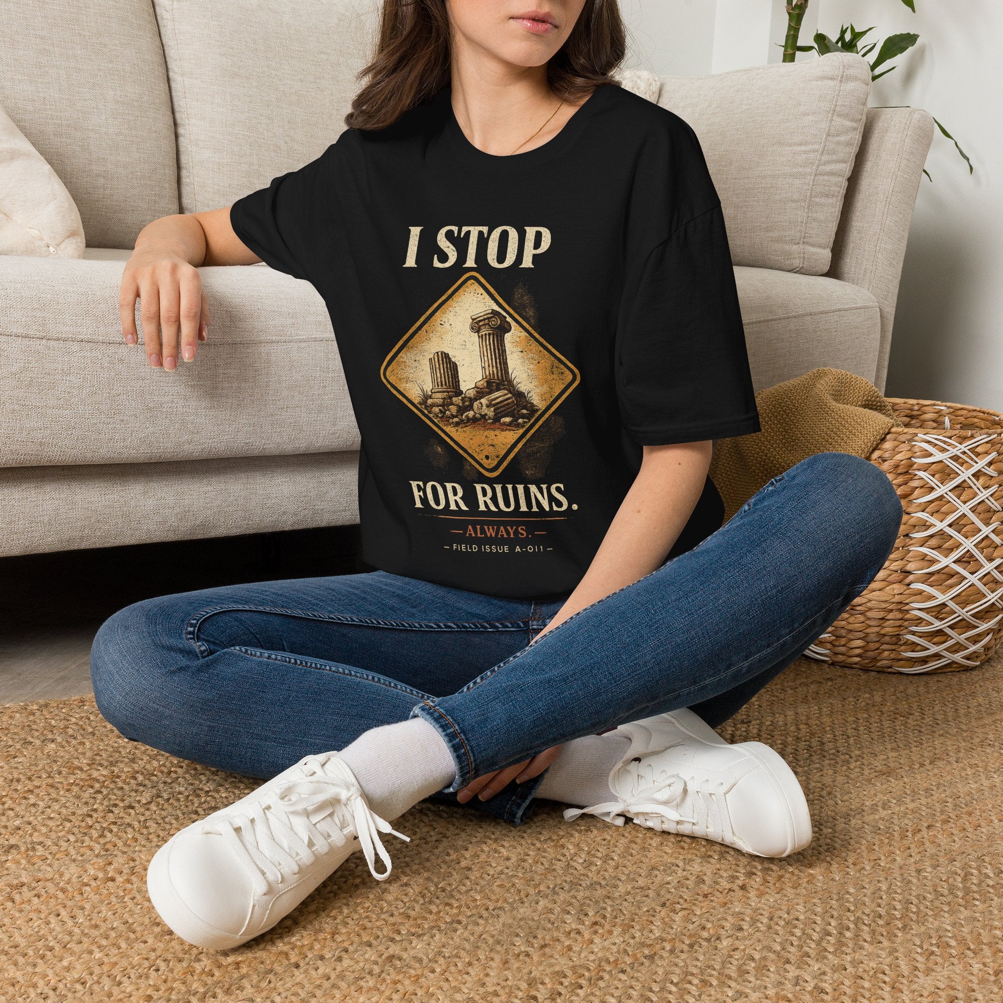 I Stop For Ruins Tote Bag, Archaeology Gift, Ancient Rome Canvas Bag, History Lover Tote, Archaeologist Gift, Museum shirt