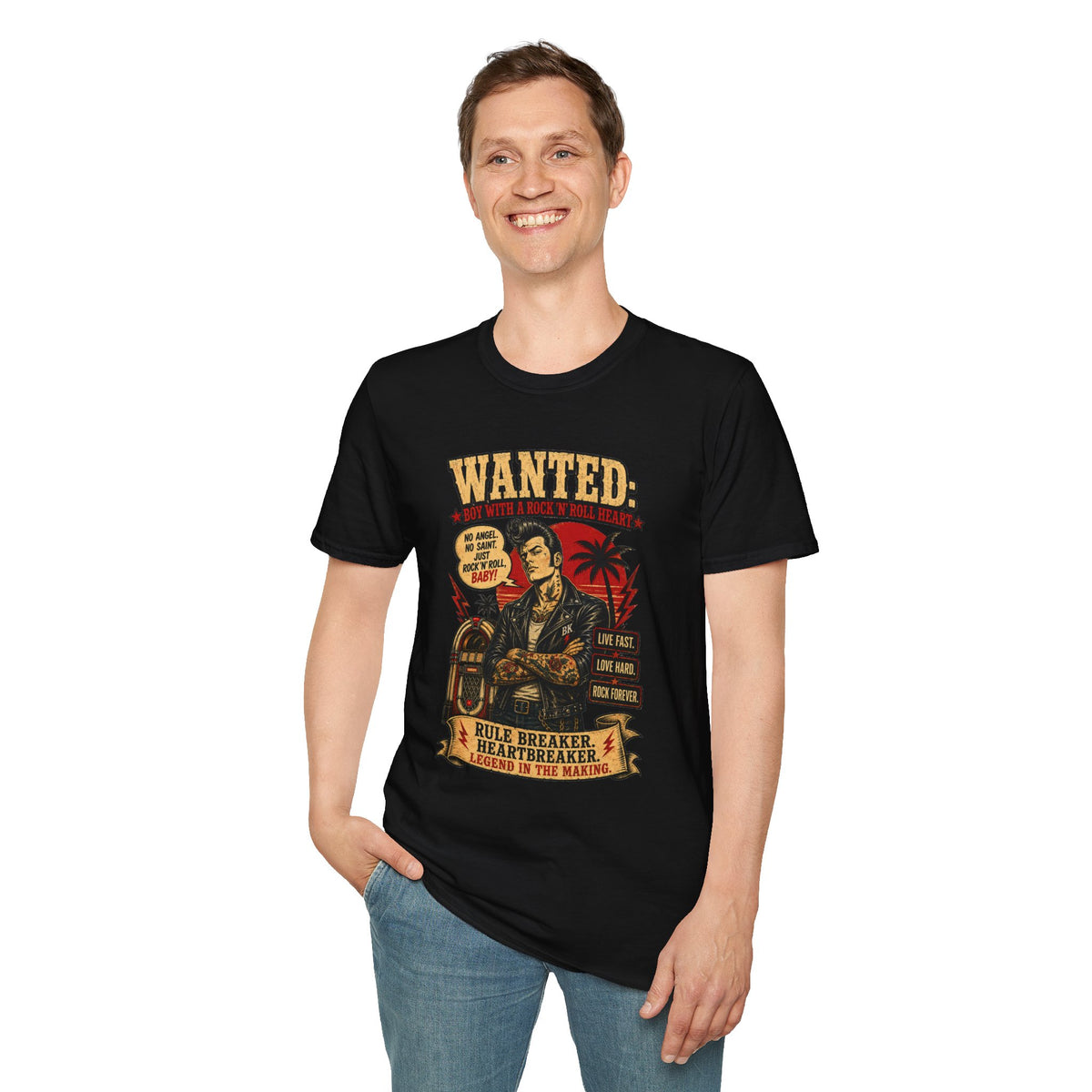 Rockabilly Zombie Shirt | Psychobilly Greaser Tee | Vintage Horror Punk Rock n Roll T-Shirt | Tattoo Gift for Him | BILYKID Wanted Boy