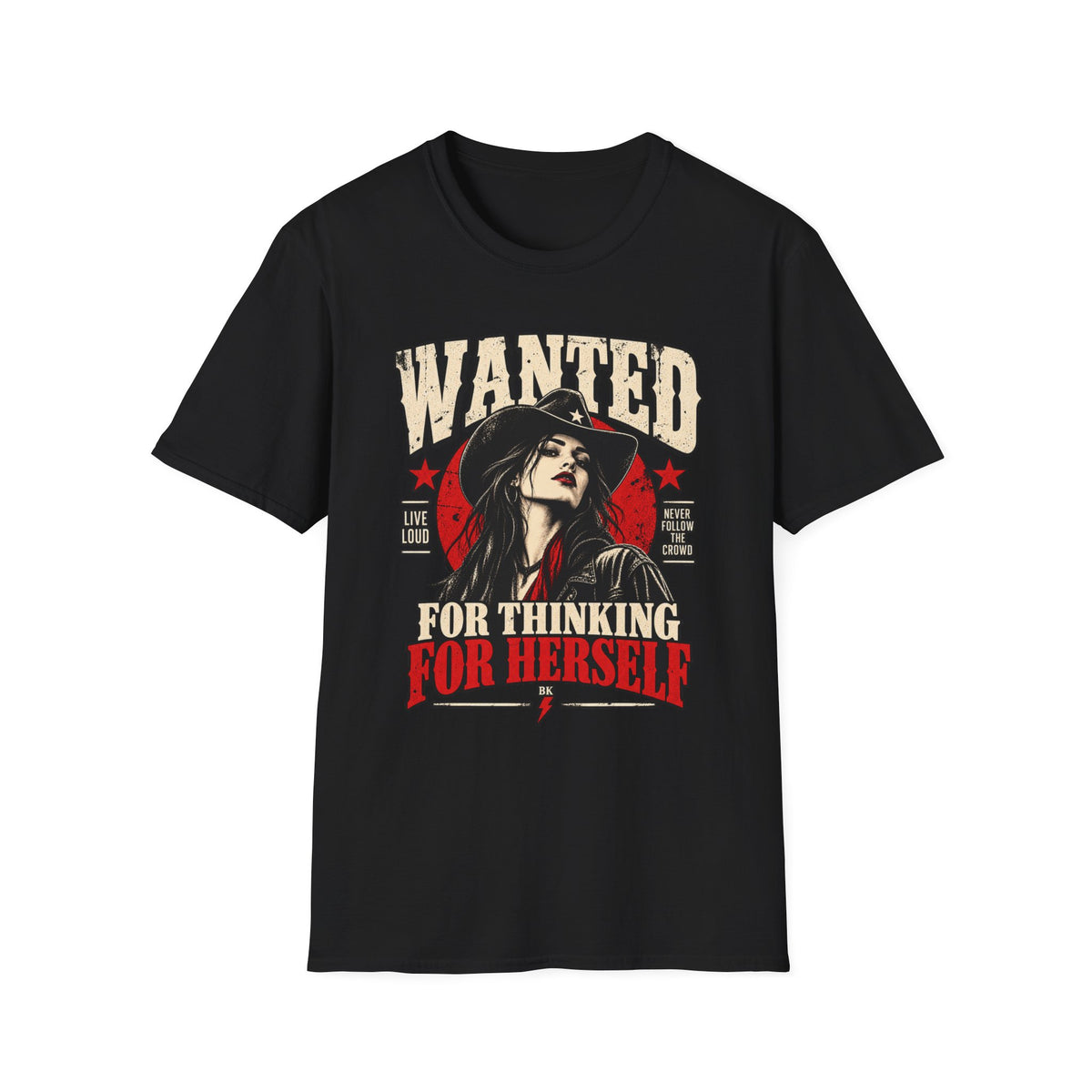 Western Goth T-Shirt, Wanted Rebel Woman Tee, Alternative Cowgirl Shirt, Rockabilly Graphic Tee, BILYKID