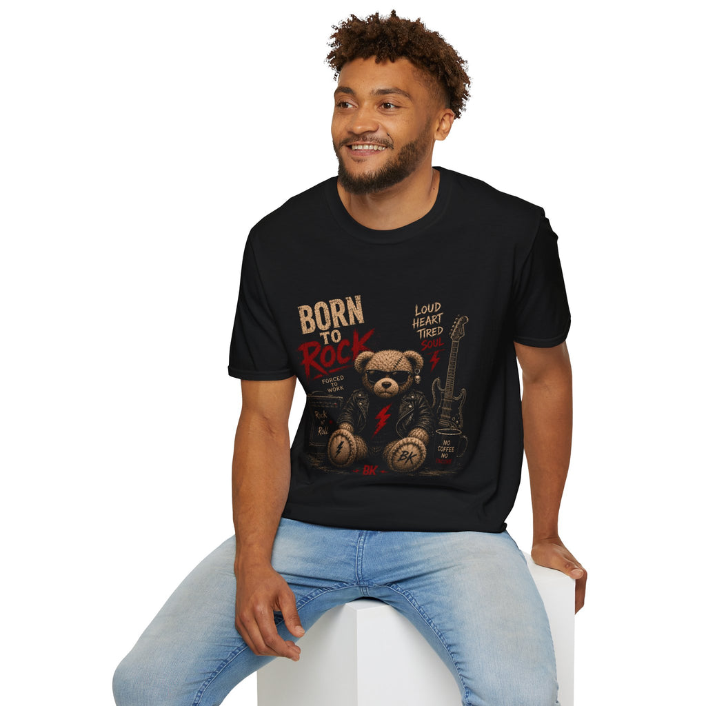 Born to Rock Teddy Bear T-Shirt | Vintage Guitar Punk Tee