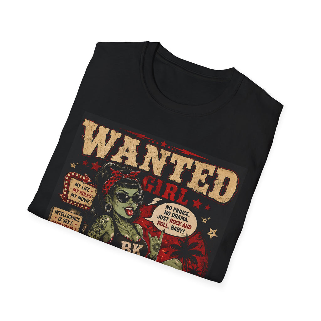 Wanted Girl Vintage Poster T-Shirt | Retro Rockabilly Zombie Pinup Tee