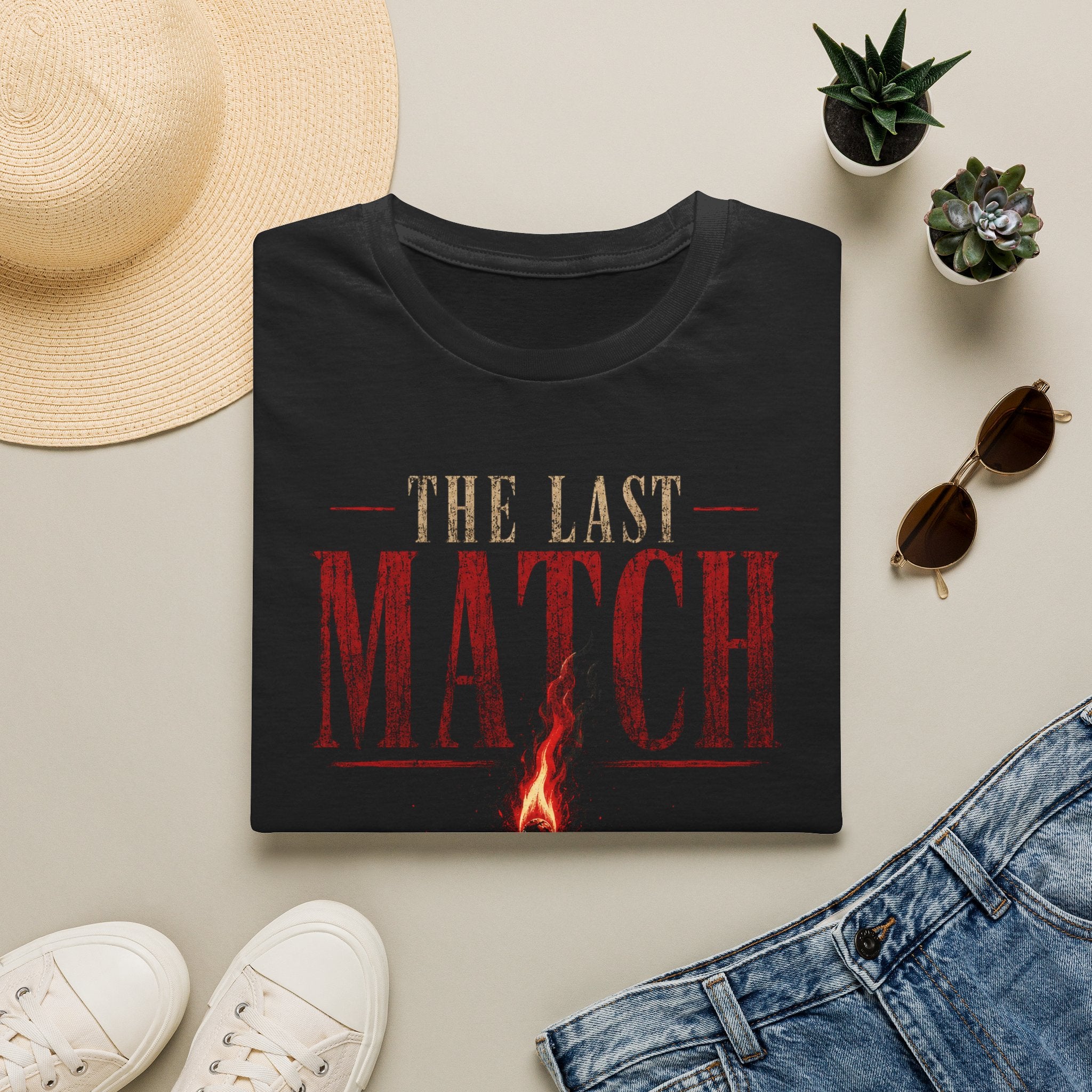 The Last Match T-Shirt | Dark Noir Graphic Tee | Minimalist Matchstick Shirt | Gothic Streetwear | Rock Style Unisex Tee