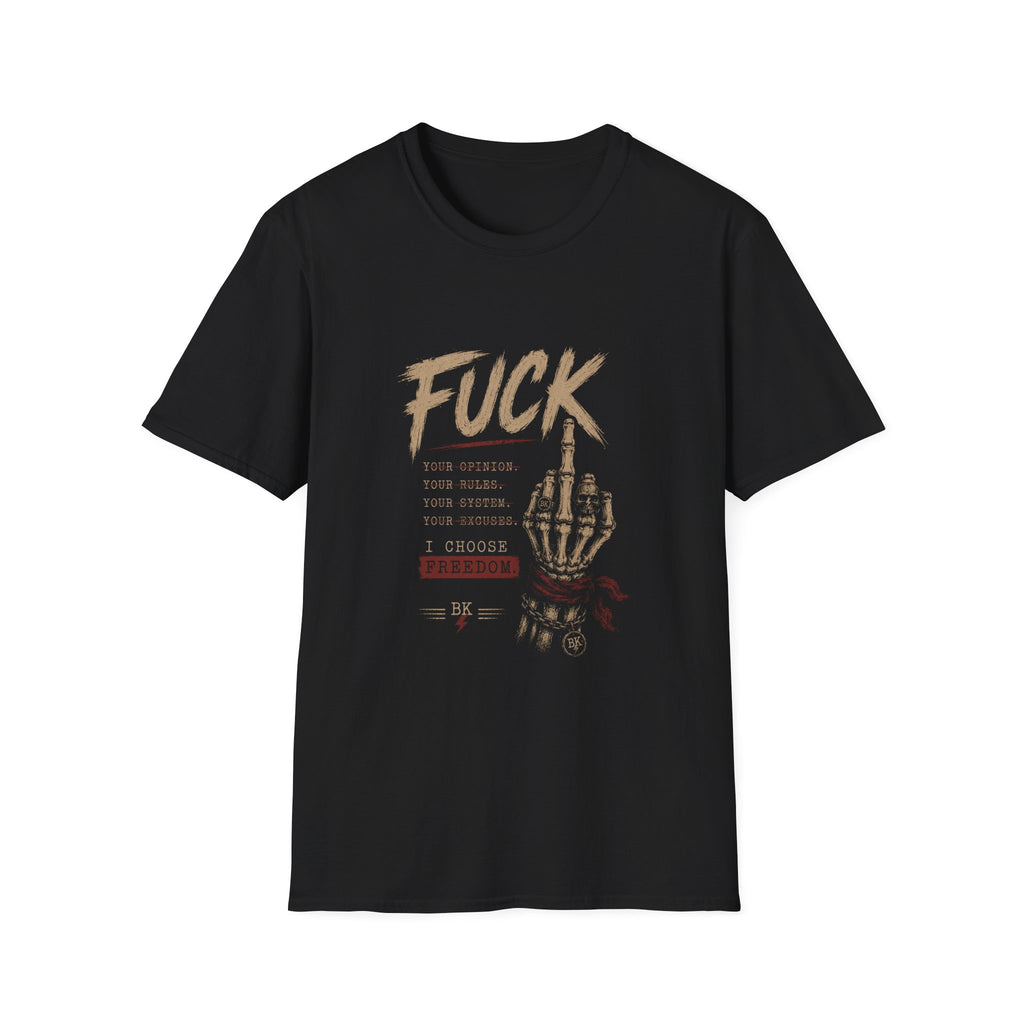 F*CK Freedom T-Shirt, Rebel Graphic Tee, Gothic Skeleton Hand Shirt, Rock Punk Unisex Tee, Alternative Streetwear Gift