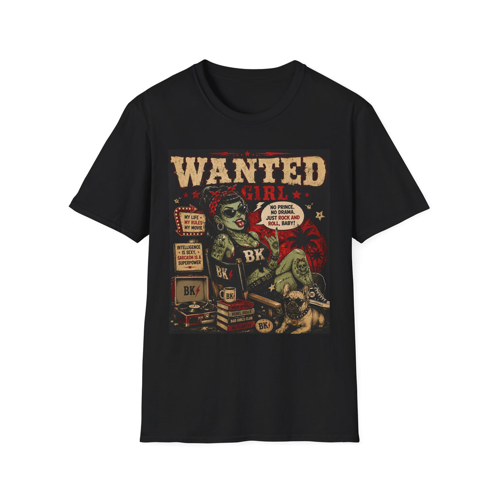 Wanted Girl Vintage Poster T-Shirt | Retro Rockabilly Zombie Pinup Tee