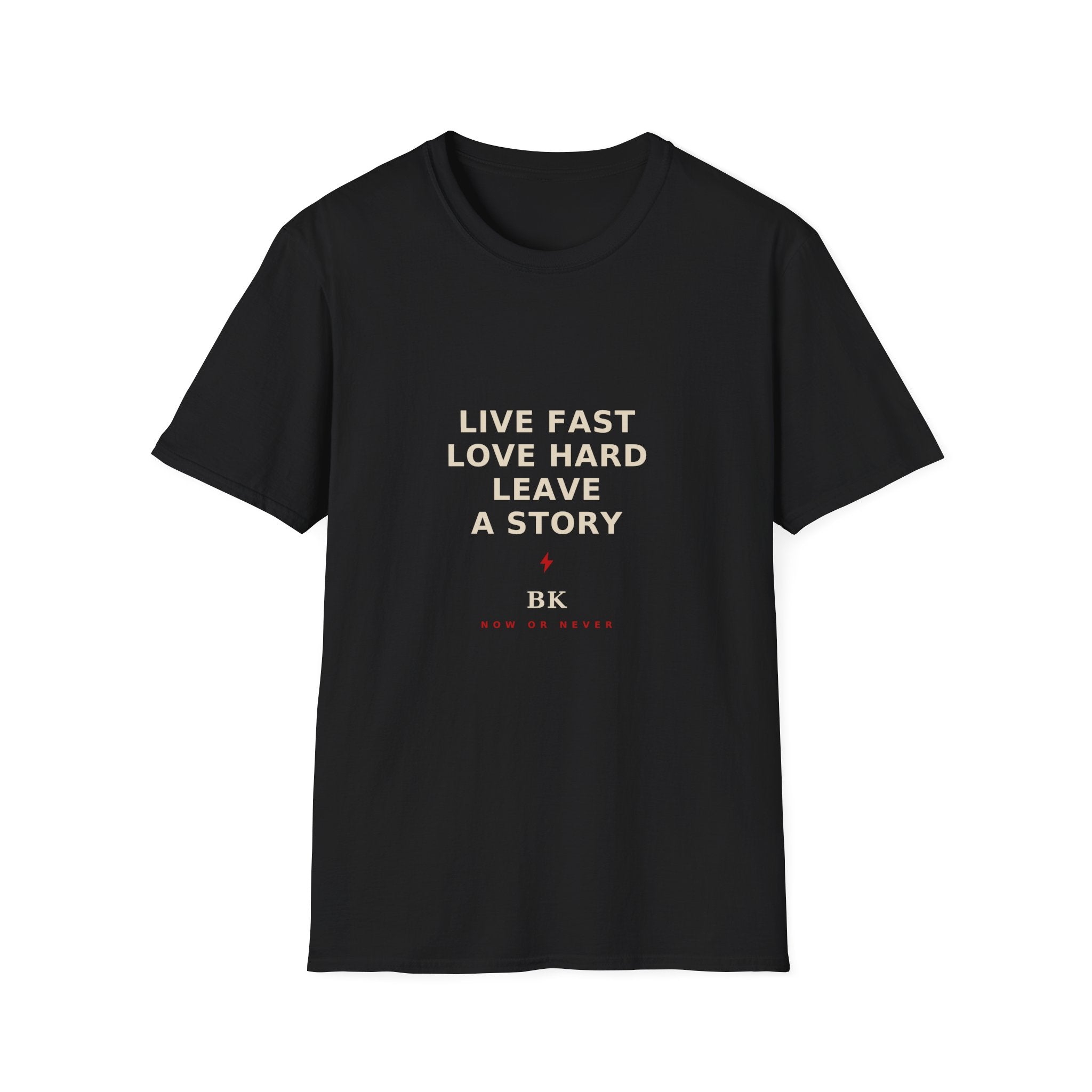 Live Fast Love Hard Leave a Story T-Shirt | Vintage Rock Graphic Tee | Unisex Softstyle Shirt | BILYKID