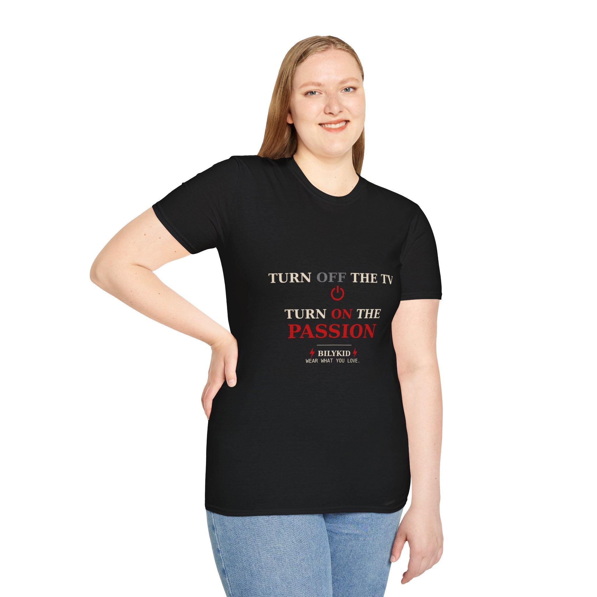 Turn Off the TV Turn On the Passion T-Shirt | Funny Couple Shirt | Romantic Humor Tee | Date Night Gift | Unisex Graphic Tee