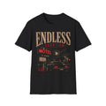 Endless Vacation Motel T-Shirt | Noir Motel Graphic Tee | Retro Road Trip Shirt | Unisex Black Graphic Tee | Dark Travel Aesthetic