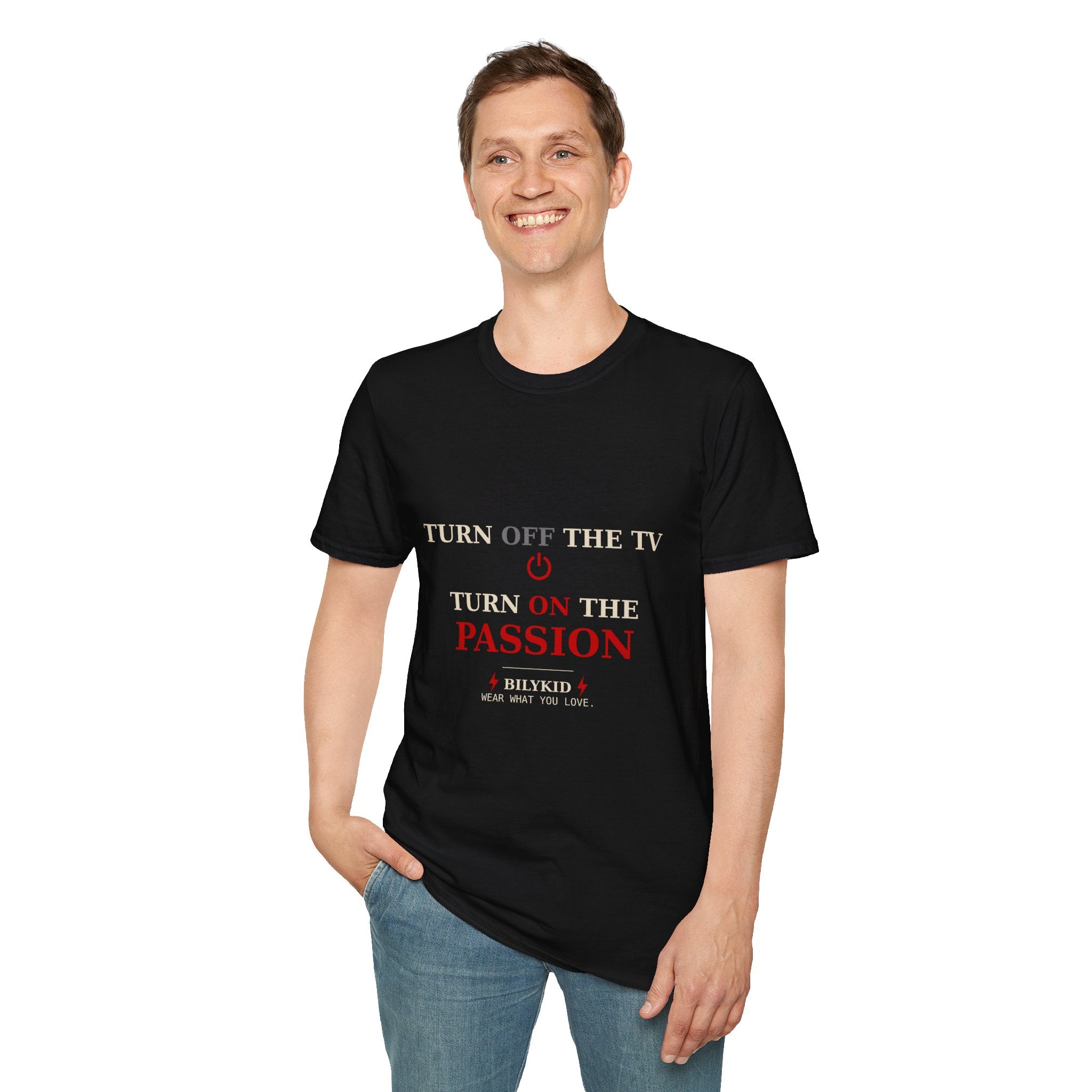 Turn Off the TV Turn On the Passion T-Shirt | Funny Couple Shirt | Romantic Humor Tee | Date Night Gift | Unisex Graphic Tee