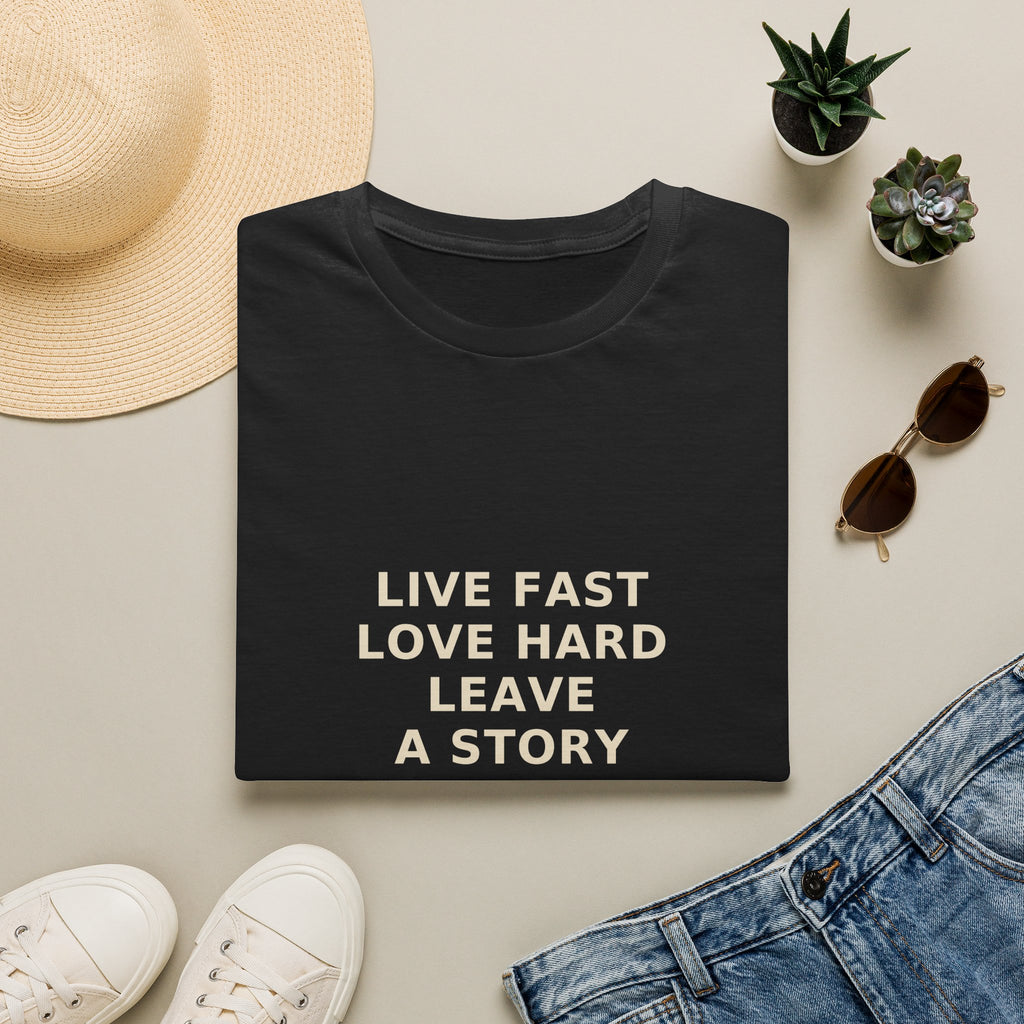 Live Fast Love Hard Leave a Story T-Shirt | Vintage Rock Graphic Tee | Unisex Softstyle Shirt | BILYKID