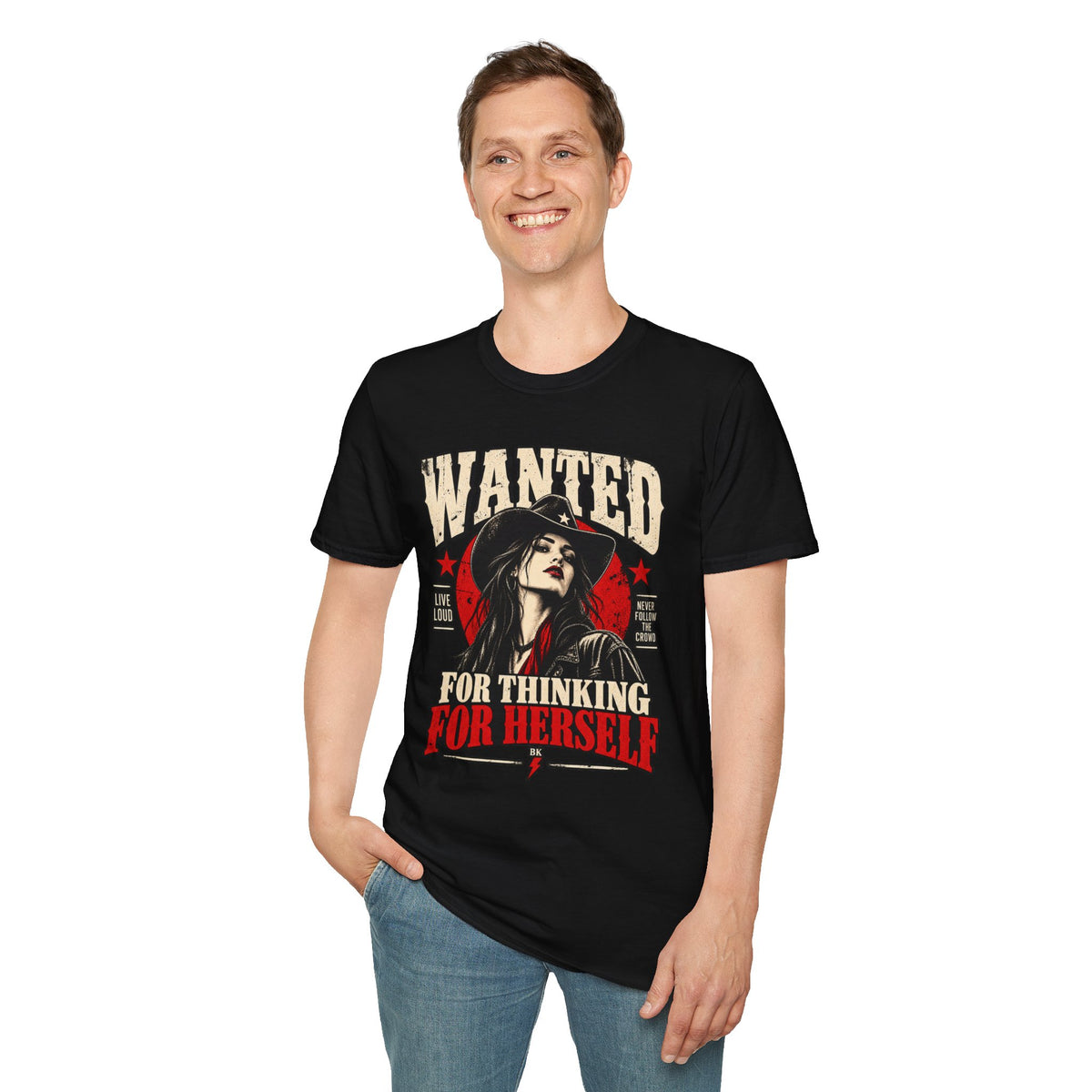 Western Goth T-Shirt, Wanted Rebel Woman Tee, Alternative Cowgirl Shirt, Rockabilly Graphic Tee, BILYKID
