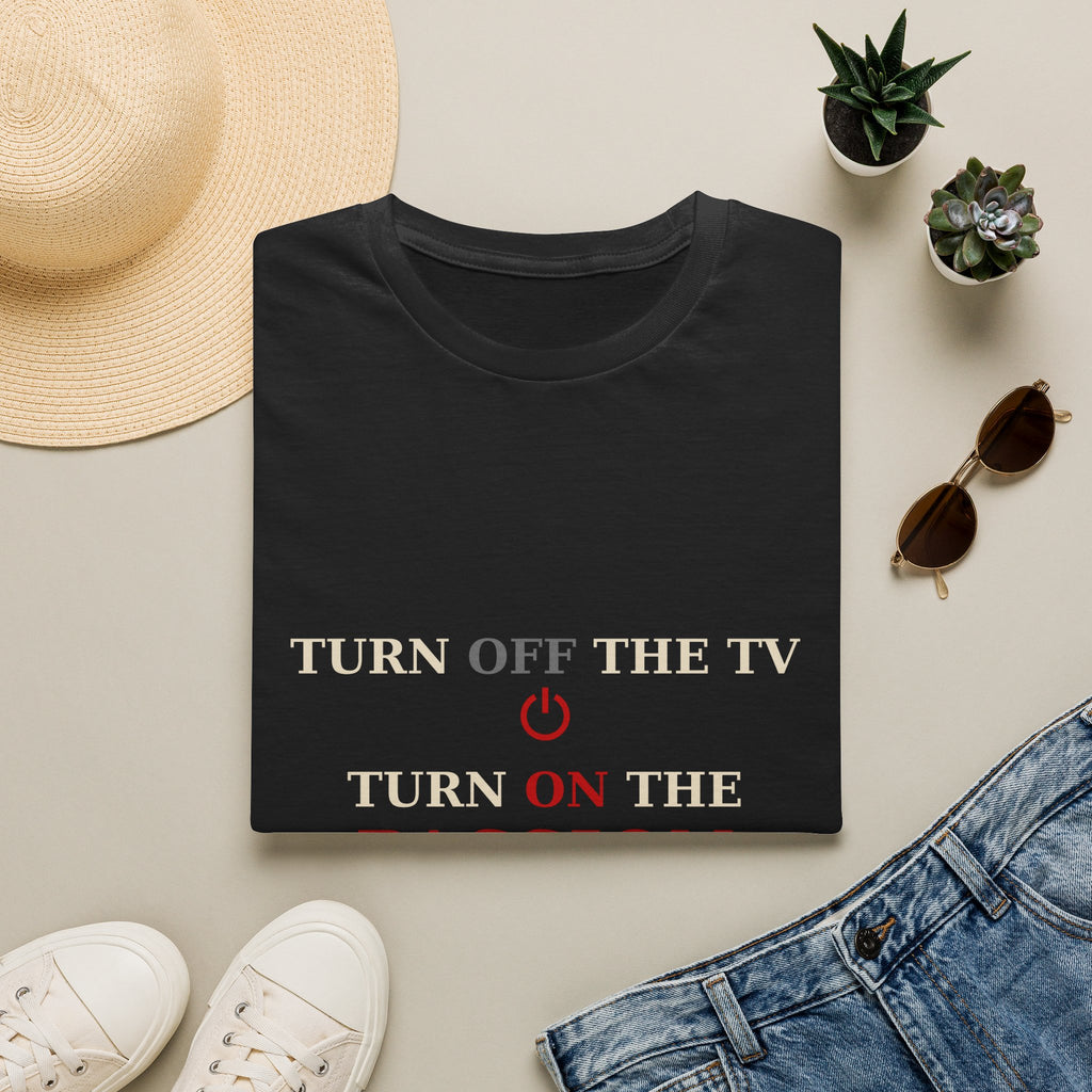 Turn Off the TV Turn On the Passion T-Shirt | Funny Couple Shirt | Romantic Humor Tee | Date Night Gift | Unisex Graphic Tee