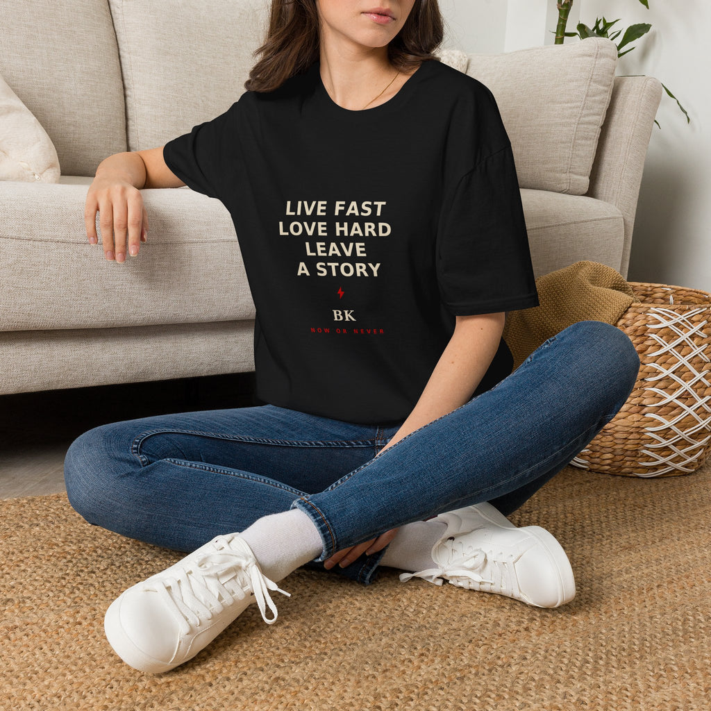 Live Fast Love Hard Leave a Story T-Shirt | Vintage Rock Graphic Tee | Unisex Softstyle Shirt | BILYKID