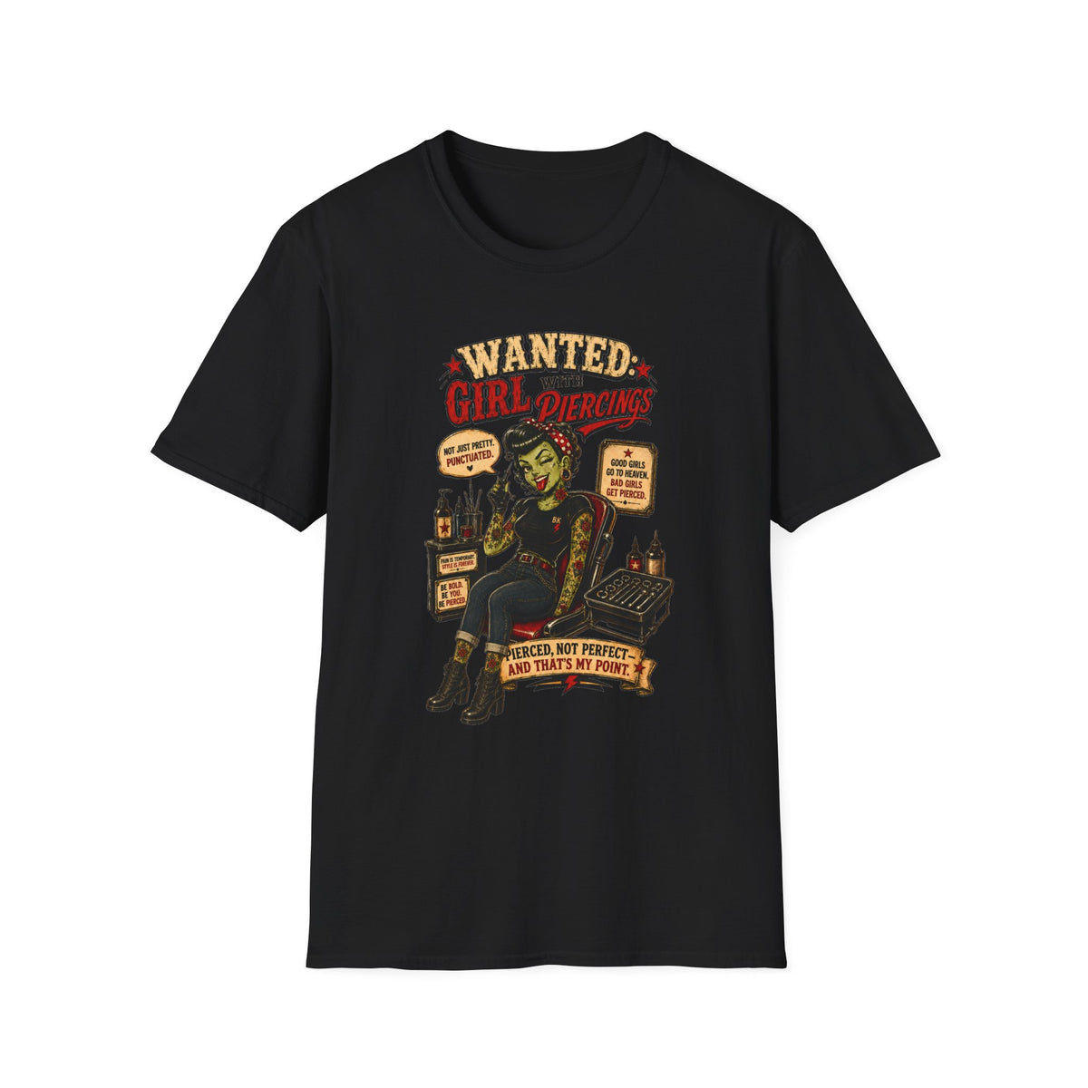 Wanted Girl With Piercing – T-Shirt