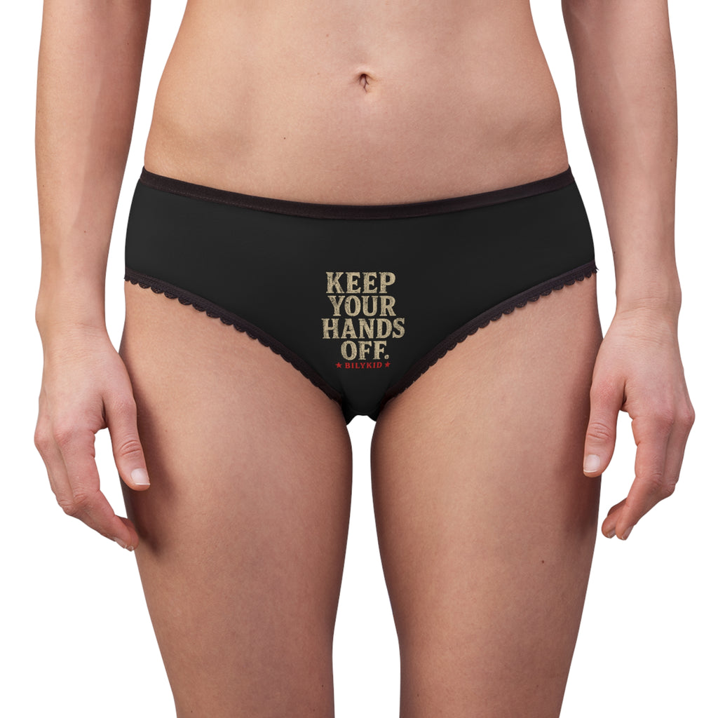 Keep Your Hands Off Women’s Briefs, Funny Panties, Flirty Black Underwear, Cute Lingerie Gift, Sexy Gift for Her, Bilykid