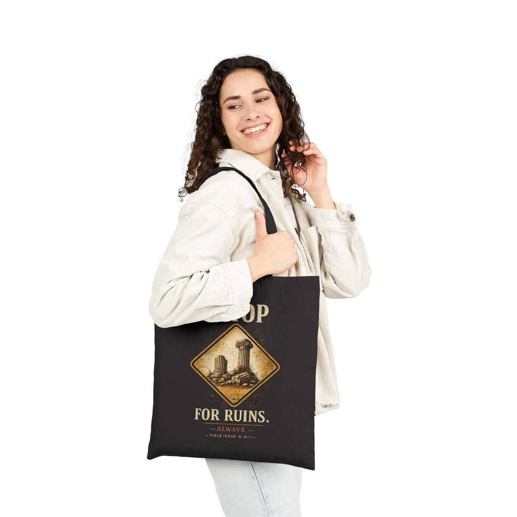 I Stop For Ruins Tote Bag, Archaeology Gift, Ancient Rome Canvas Bag, History Lover Tote, Archaeologist Gift, Museum Bag
