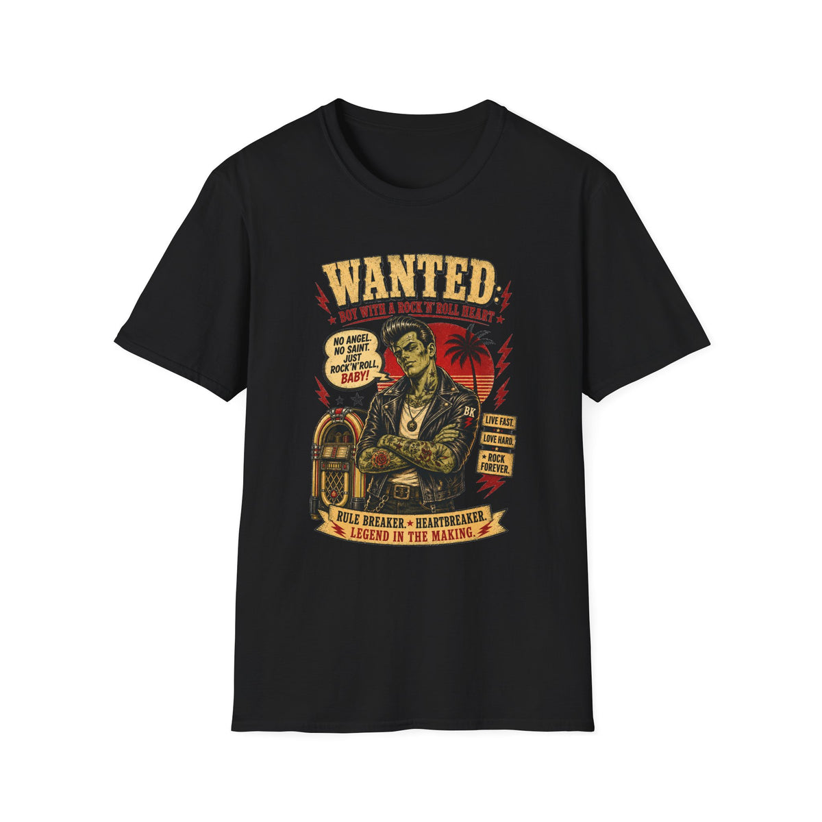 Wanted Boy With Rock ’n’ Roll Heart – T-Shirt