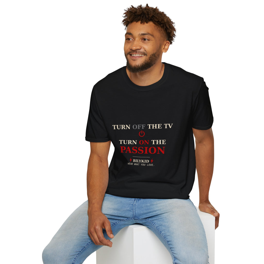 Turn Off the TV Turn On the Passion T-Shirt | Funny Couple Shirt | Romantic Humor Tee | Date Night Gift | Unisex Graphic Tee