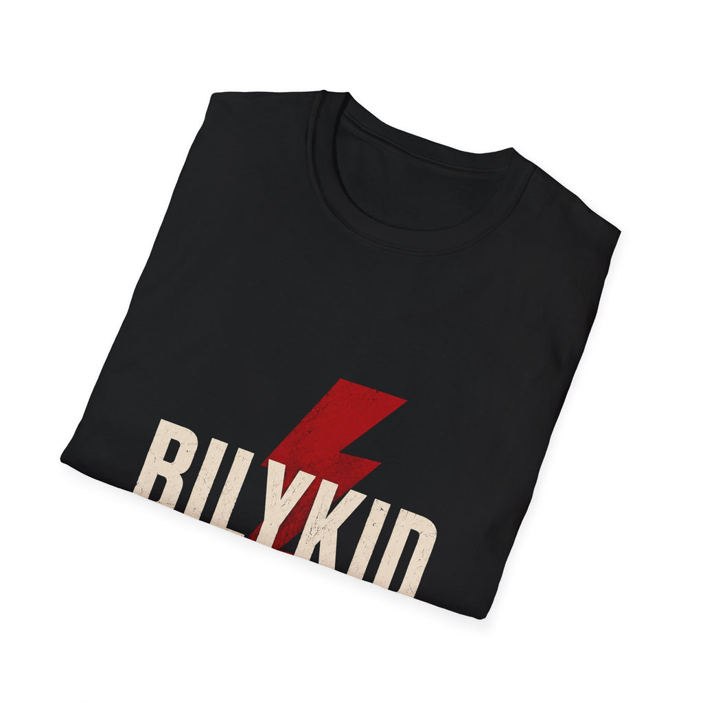 BILYKID Lightning Logo T-Shirt | Vintage Rock Graphic Tee | Minimalist Unisex Black Shirt